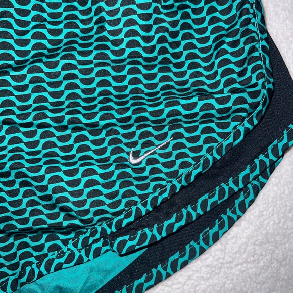 Nike Women's Dri Fit Running Shorts With Inner Drawstring | Teal | Black | - Picture 3 of 6
